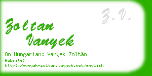 zoltan vanyek business card